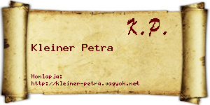 Kleiner Petra névjegykártya
